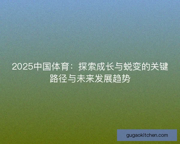 2025中国体育：探索成长与蜕变的关键路径与未来发展趋势