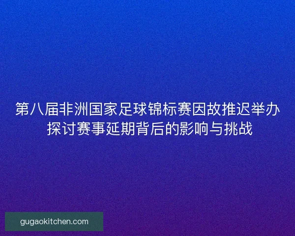 第八届非洲国家足球锦标赛因故推迟举办 探讨赛事延期背后的影响与挑战