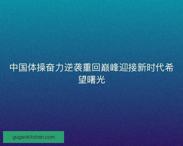 中国体操奋力逆袭重回巅峰迎接新时代希望曙光